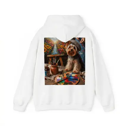 Yorkshire Terrier Artist Beret Colorful Painting Studio