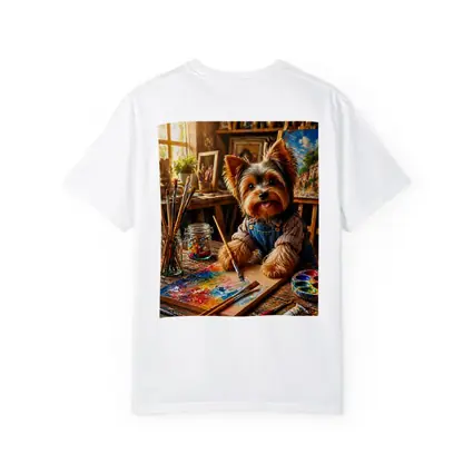Yorkshire Terrier Painter in Colorful Art Studio