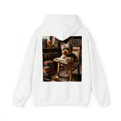 Yorkshire Terrier Reading Books Cozy Library