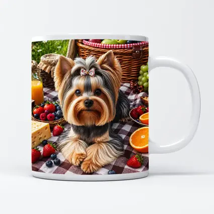Yorkshire Terrier Picnic Blanket Fruits Summer