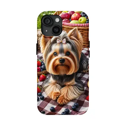 Yorkshire Terrier Picnic Blanket Fruits Summer