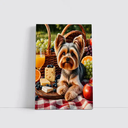 Yorkshire Terrier Picnic Cheese Fruits Basket