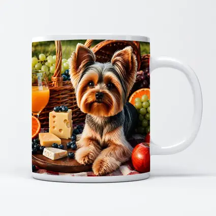 Yorkshire Terrier Picnic Cheese Fruits Basket