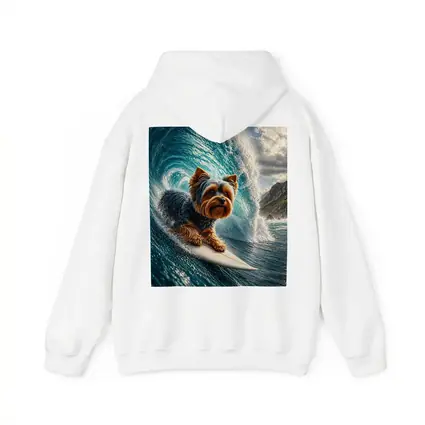 Yorkshire Terrier Surfing Giant Ocean Wave