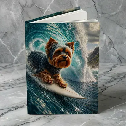 Yorkshire Terrier Surfing Giant Ocean Wave