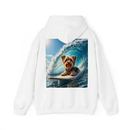 Yorkshire Terrier Surfing Giant Ocean Wave