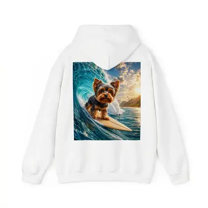 Yorkshire Terrier Surfing Giant Ocean Wave