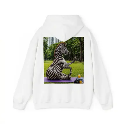 Zebra Doing Yoga in City Park
