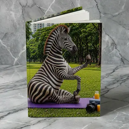 Zebra Doing Yoga in City Park