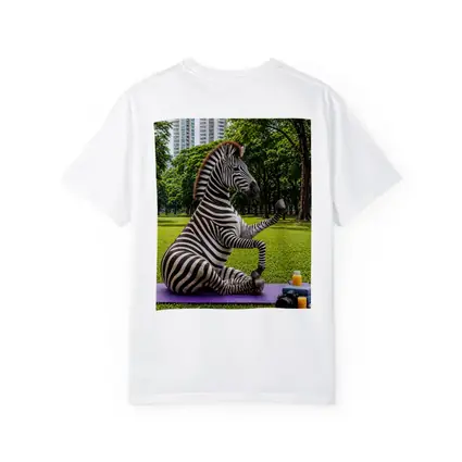 Zebra Doing Yoga in City Park