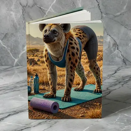 Hyena Doing Yoga on Safari Savanna