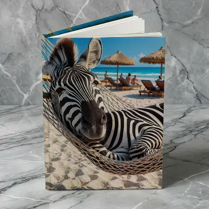 Zebra Relaxing in Hammock Tropical Beach