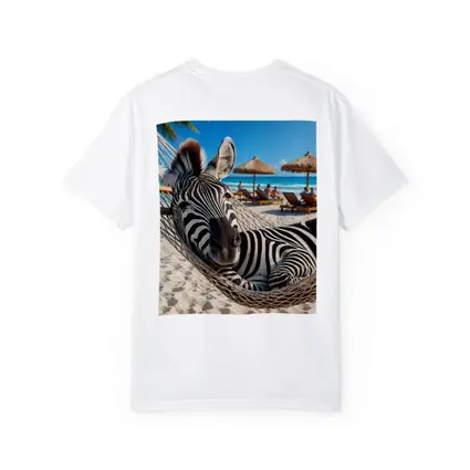 Zebra Relaxing in Hammock Tropical Beach