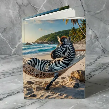 Zebra Relaxing in Hammock Tropical Beach