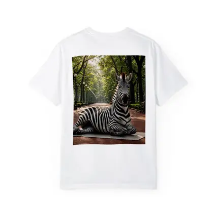 Zebra Relaxing on Yoga Mat Park