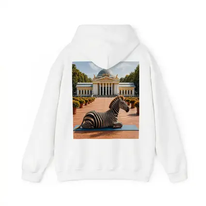 Zebra Doing Yoga Pose Neoclassical Building
