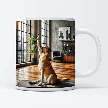 Labrador Retriever Doing Yoga Loft Interior