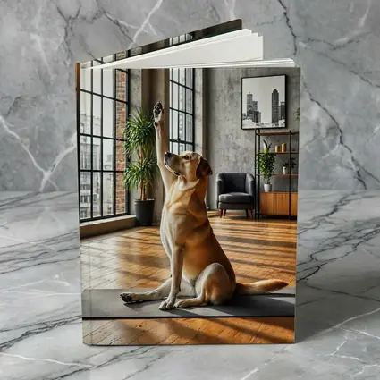 Labrador Retriever Doing Yoga Loft Interior