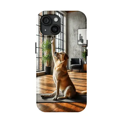 Labrador Retriever Doing Yoga Loft Interior