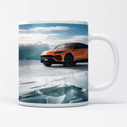 Lamborghini Urus Orange SUV On Ice