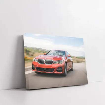 BMW 3 Series Red Sedan On Road