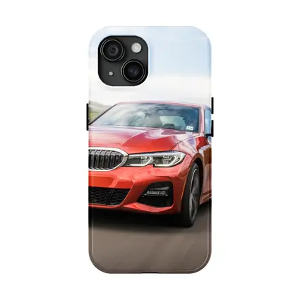 BMW 3 Series Red Sedan On Road