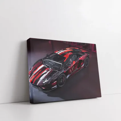 Lamborghini Aventador Red Black Wrap Art