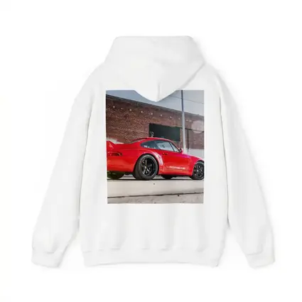 Red Porsche 911 Parked Urban Brick Wall
