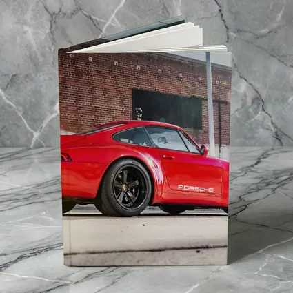 Red Porsche 911 Parked Urban Brick Wall