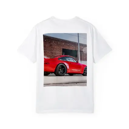 Red Porsche 911 Parked Urban Brick Wall