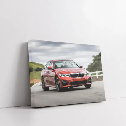 BMW 3 Series Red Sedan On Road