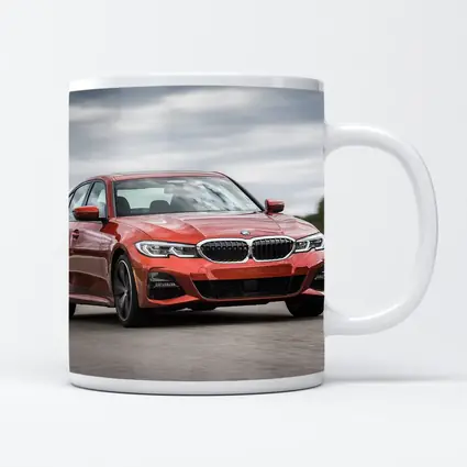 BMW 3 Series Red Sedan On Road
