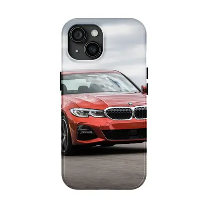 BMW 3 Series Red Sedan On Road