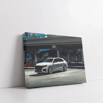 Audi RSQ8 White SUV Urban Street Scene