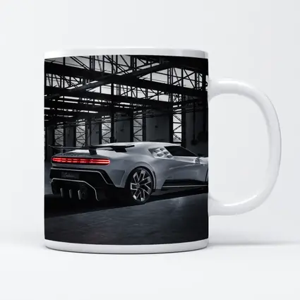 Bugatti Centodieci Silver Hypercar Industrial Warehouse