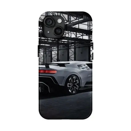 Bugatti Centodieci Silver Hypercar Industrial Warehouse