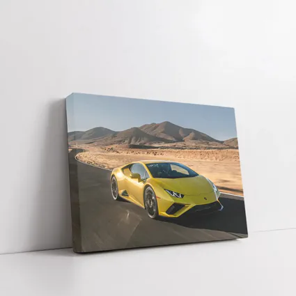 Lamborghini Huracan Yellow Desert Road Drive