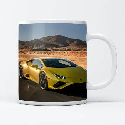 Lamborghini Huracan Yellow Desert Road Drive