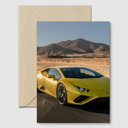 Lamborghini Huracan Yellow Desert Road Drive