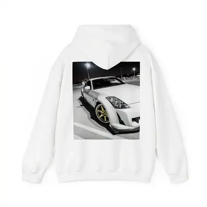 Nissan 350Z White Modified Night Parking Lot