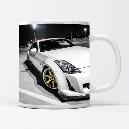 Nissan 350Z White Modified Night Parking Lot