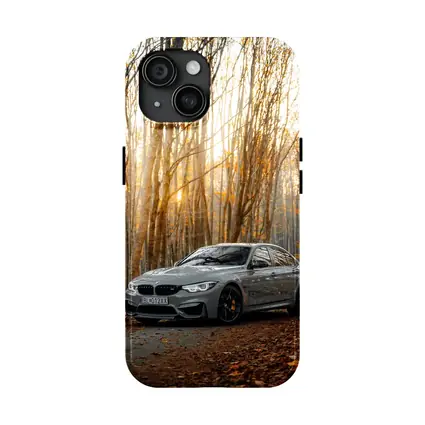 BMW M3 Gray Sedan Autumn Forest