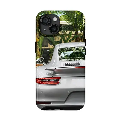 Porsche 911 Silver Rear Tropical Garden