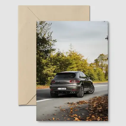 Porsche Macan S on Autumn Road