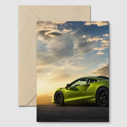 McLaren Artura Lime Green Sunset Sky