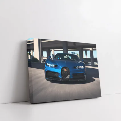 Bugatti Chiron Blue Hypercar Urban Highway
