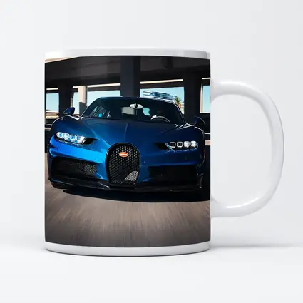 Bugatti Chiron Blue Hypercar Urban Highway
