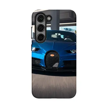 Bugatti Chiron Blue Hypercar Urban Highway