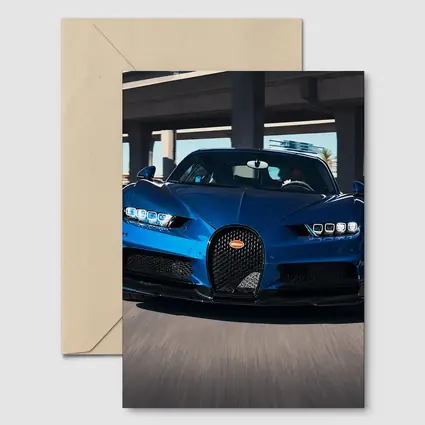 Bugatti Chiron Blue Hypercar Urban Highway
