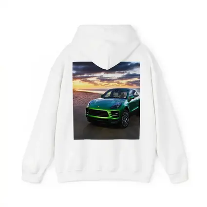 Porsche Macan Green SUV Beach Sunset